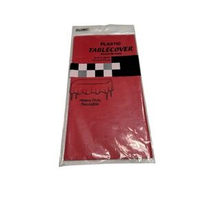FLOMO red plastic table cover rectangle 54x108 inches